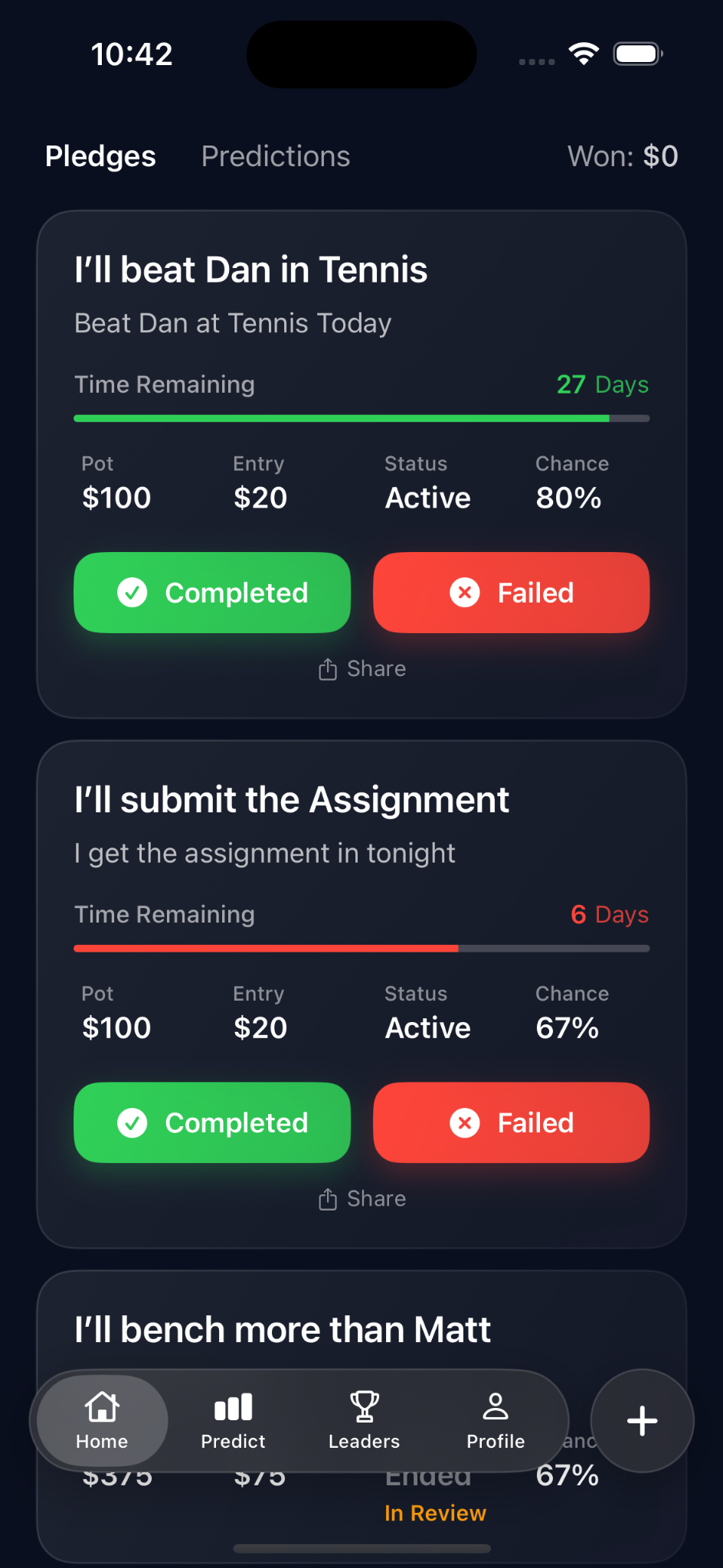 Pledge App Interface